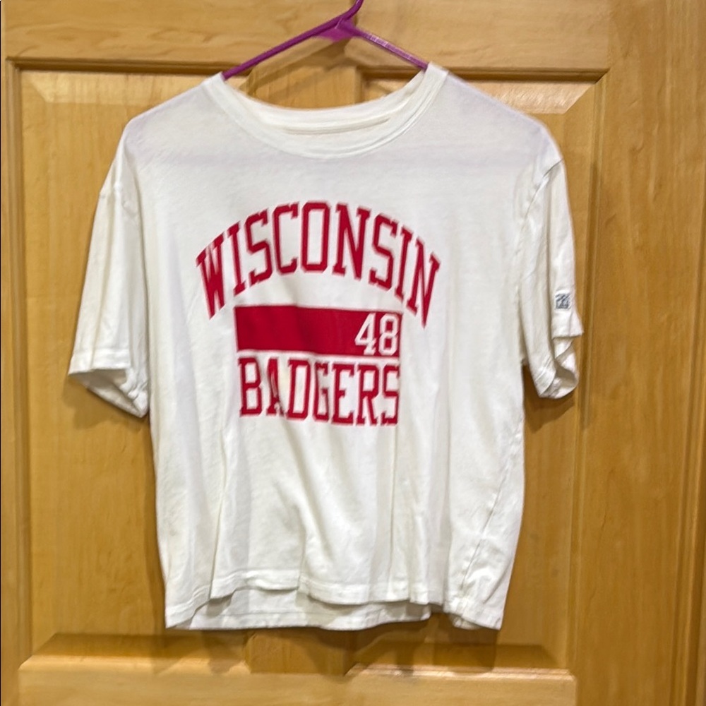 Tailgate White T-Shirt University of Wisconsin Madison Badger size S